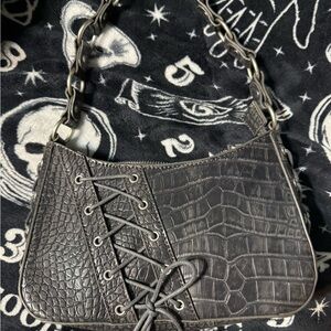 Silence Noise urban outfitters shoulder Croc-Embossed Shoulder Bag